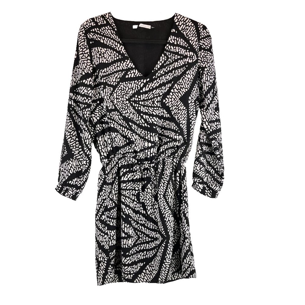 NWOT Revolve Three Eighty Two Dress Long‎ Sleeve Abstract Pattern Black White S